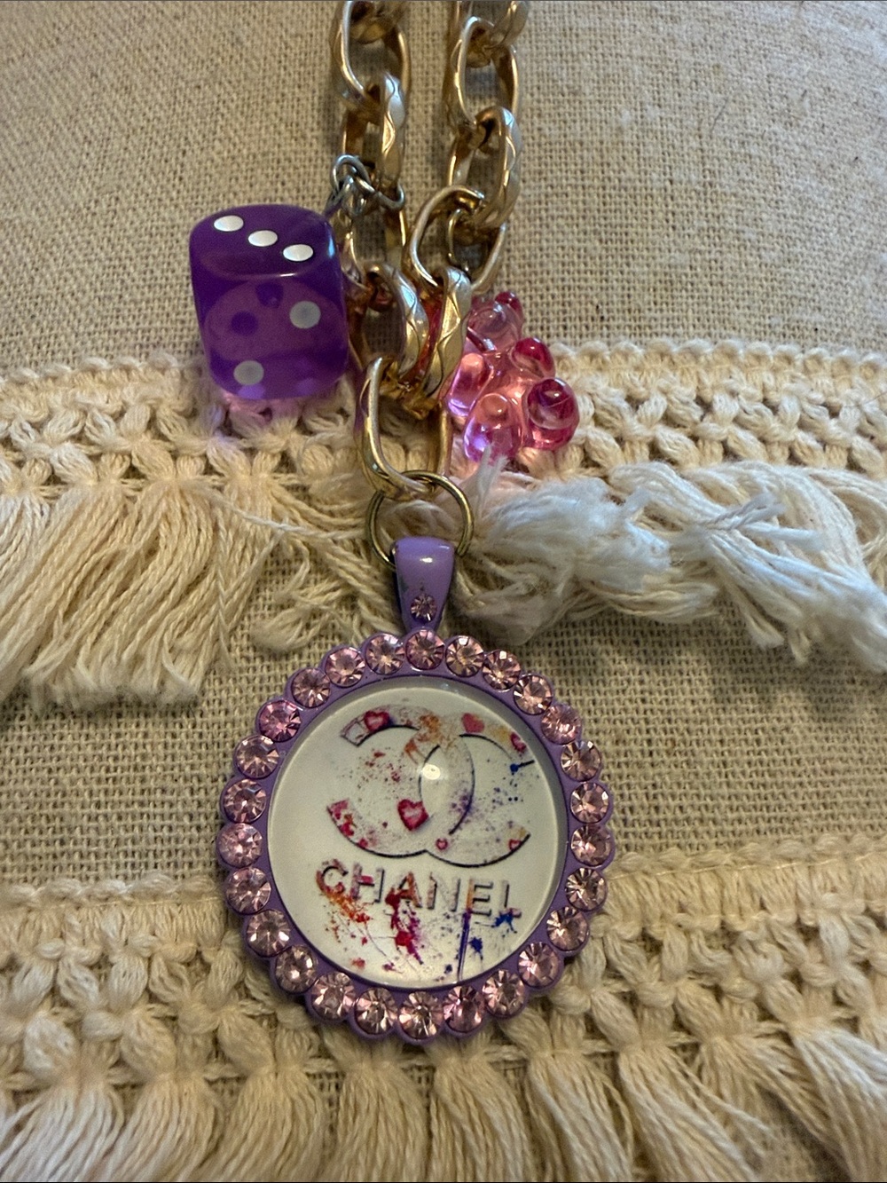 Custom made Crystal Pendant Necklace- 18” w/2” extender